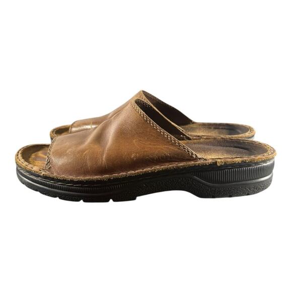 Naot Men's Tundra Slide Sandal Brown Leather Size EU 43/ US 10 Slip On